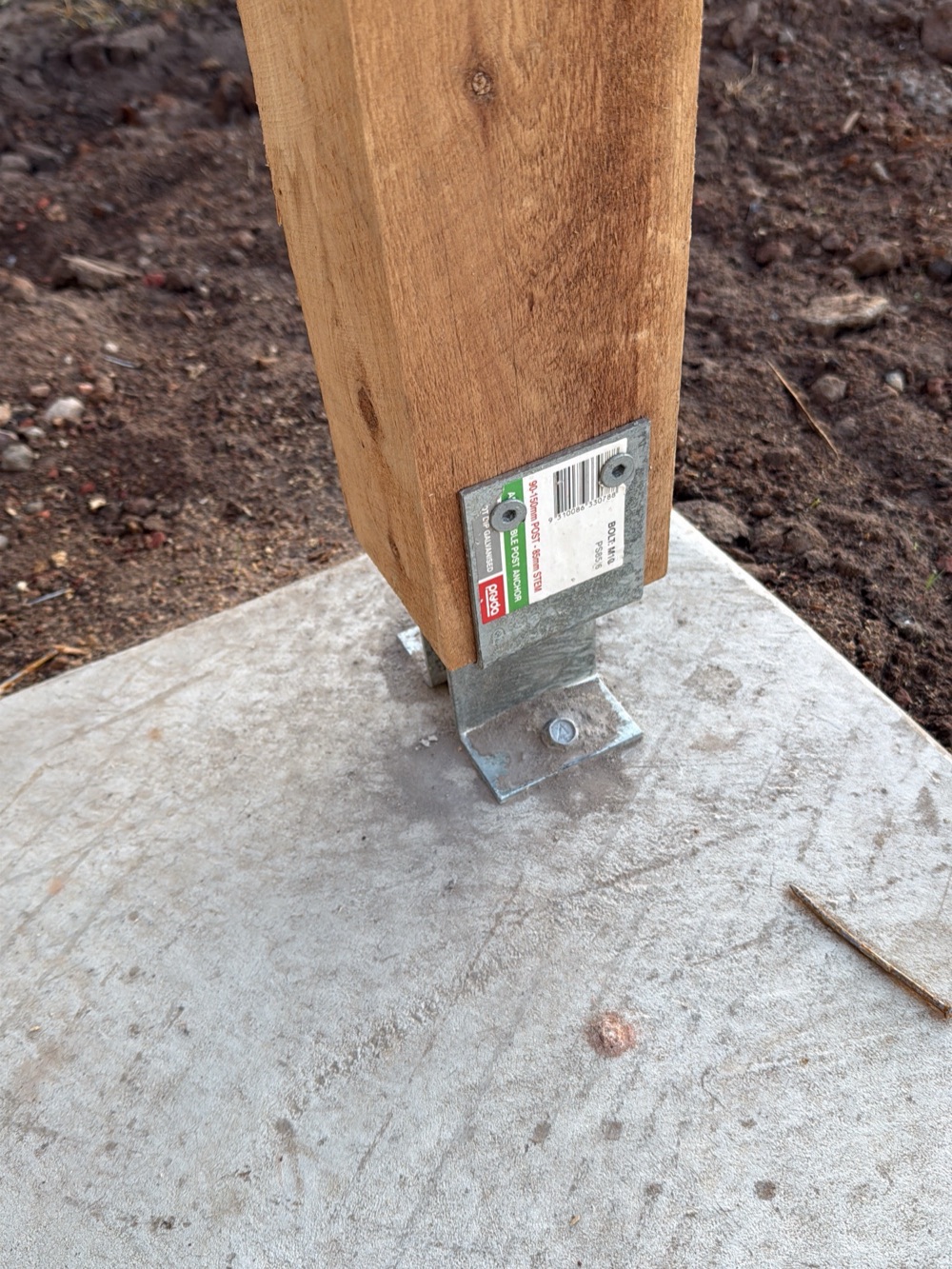 Patio and porch post fixings not adequate for the structural load they carry, found during a frame inspection in Clyde