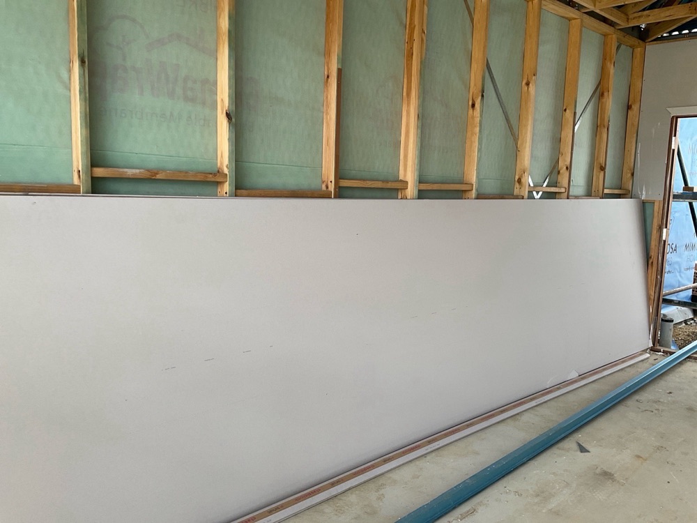 Plaster installation incomplete in several areas, Clyde